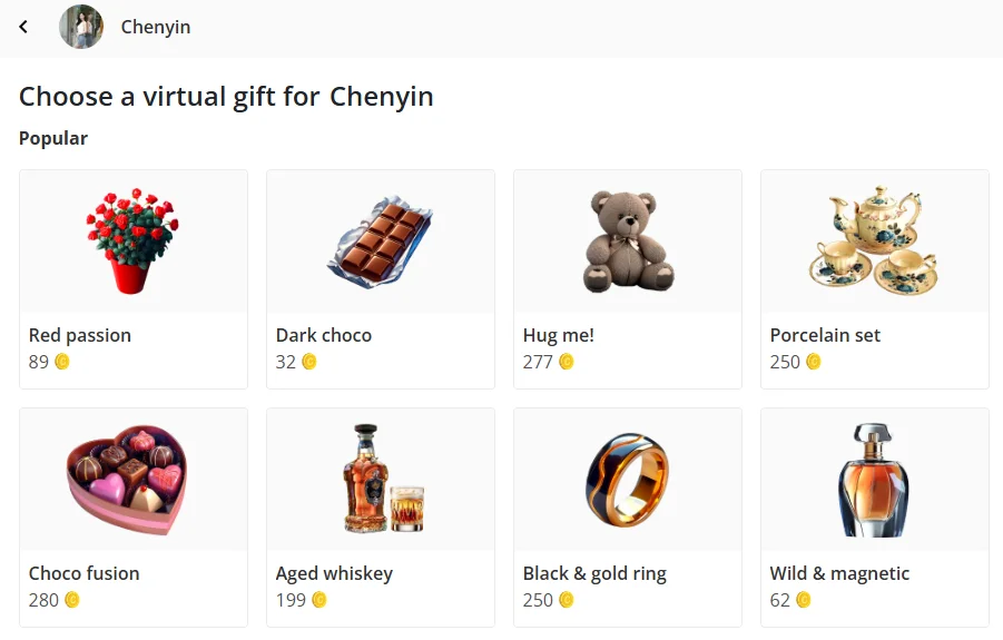 Virtual Gifts